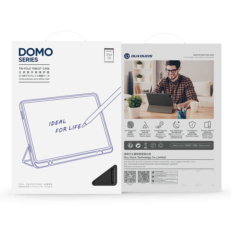 For iPad mini 7 / mini 6 DUX DUCIS Domo Series Horizontal Flip Magnetic TPU + PU Leather Tablet Case with Three-folding Holder & Pen Slot(Black) - free shipping - PMC Jewellery - Order now!