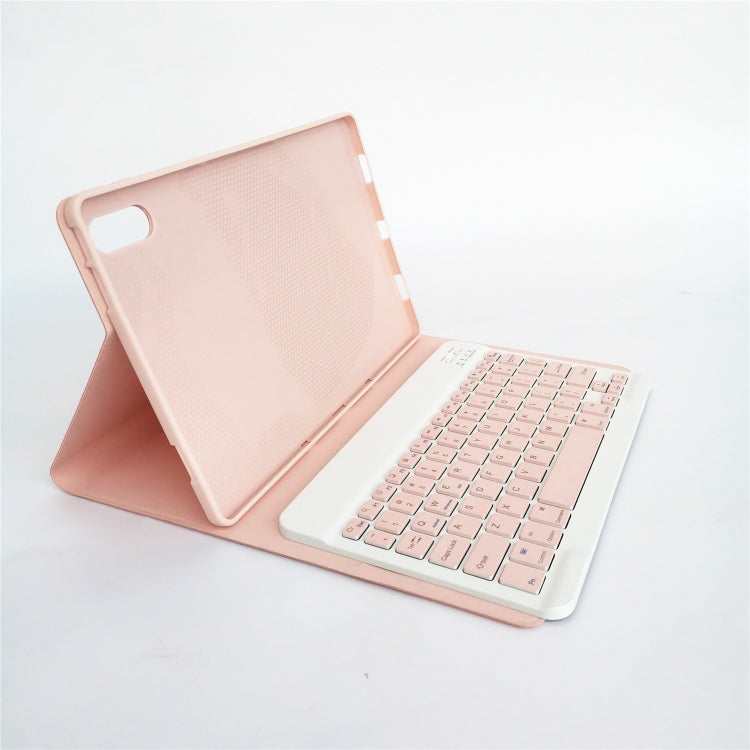 For Lenovo Pad Tab P11 Pro 11.5 inch TB-J706F LX115 Solid Color Detachable Square Keycap Bluetooth Keyboard Leather Tablet Case with Stand(Pink) - Lenovo Keyboard by PMC TechLife | Online Shopping South Africa | PMC TechLife