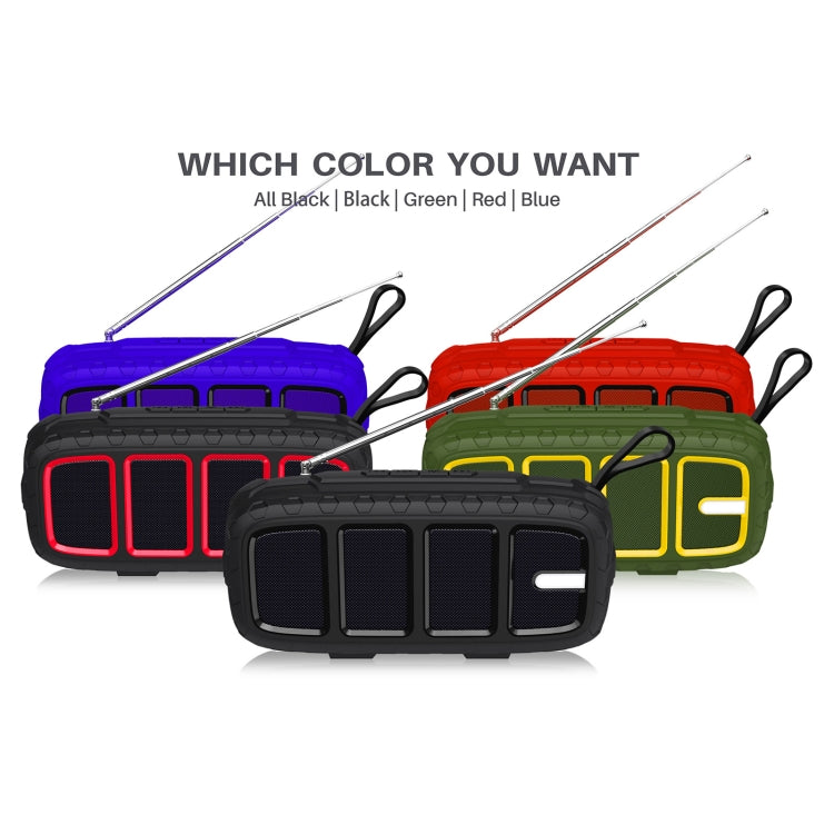 NewRixing NR-5018FM Outdoor Portable Bluetooth Speaker with Antenna, Support Hands-free Call / TF Card / FM / U Disk(Blue+Black) - free shipping - PMC Jewellery - Order now!