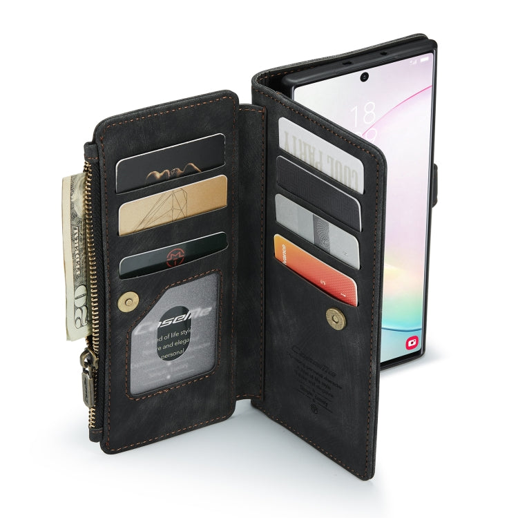 For Samsung Galaxy Note10+ CaseMe-C30 PU + TPU Multifunctional Horizontal Flip Leather Case with Holder & Card Slot & Wallet & Zipper Pocket(Black) - free shipping - PMC Jewellery - Order now!
