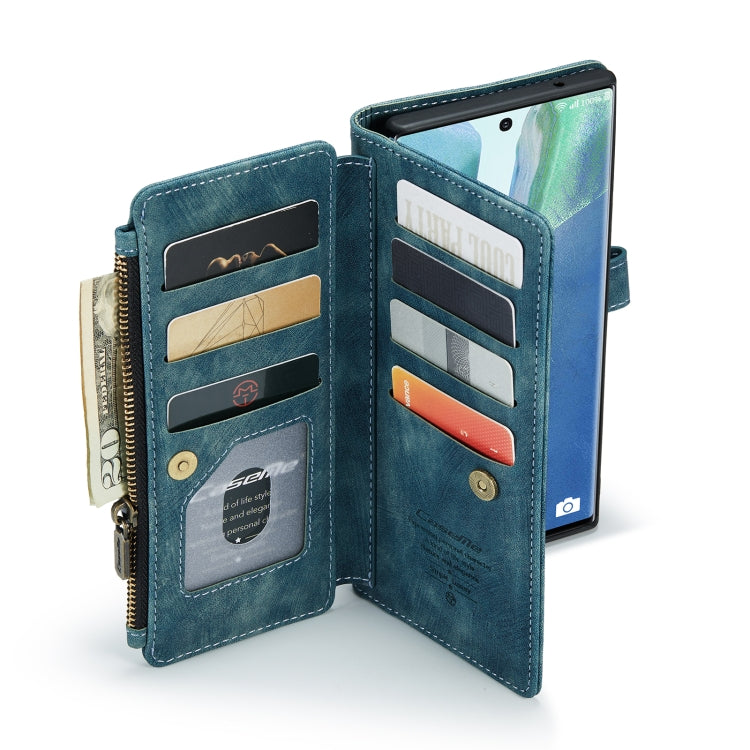 For Samsung Galaxy Note20 Ultra CaseMe-C30 PU + TPU Multifunctional Horizontal Flip Leather Case with Holder & Card Slot & Wallet & Zipper Pocket(Blue) - free shipping - PMC Jewellery - Order now!