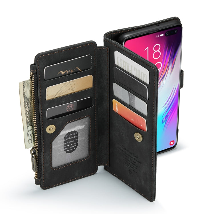 For Samsung Galaxy S10+ CaseMe-C30 PU + TPU Multifunctional Horizontal Flip Leather Case with Holder & Card Slot & Wallet & Zipper Pocket(Black) - free shipping - PMC Jewellery - Order now!