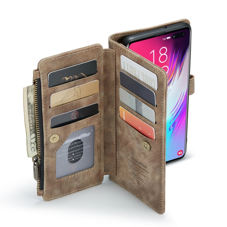 For Samsung Galaxy S10+ CaseMe-C30 PU + TPU Multifunctional Horizontal Flip Leather Case with Holder & Card Slot & Wallet & Zipper Pocket(Brown) - free shipping - PMC Jewellery - Order now!