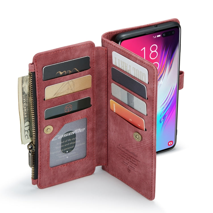 For Samsung Galaxy S10+ CaseMe-C30 PU + TPU Multifunctional Horizontal Flip Leather Case with Holder & Card Slot & Wallet & Zipper Pocket(Red) - free shipping - PMC Jewellery - Order now!