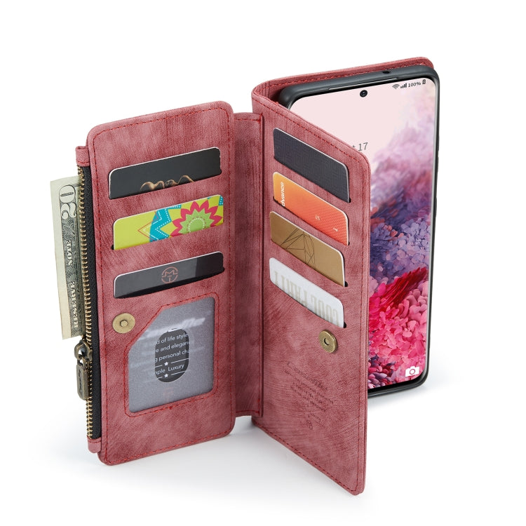 For Samsung Galaxy S20 5G CaseMe-C30 PU + TPU Multifunctional Horizontal Flip Leather Case with Holder & Card Slot & Wallet & Zipper Pocket(Red) - free shipping - PMC TechLife - Order now!