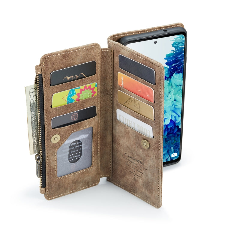For Samsung Galaxy S20 FE CaseMe-C30 PU + TPU Multifunctional Horizontal Flip Leather Case with Holder & Card Slot & Wallet & Zipper Pocket(Brown) - Galaxy S20 FE Cases by CaseMe | Online Shopping South Africa | PMC Jewellery | Buy Now Pay Later Mobicred
