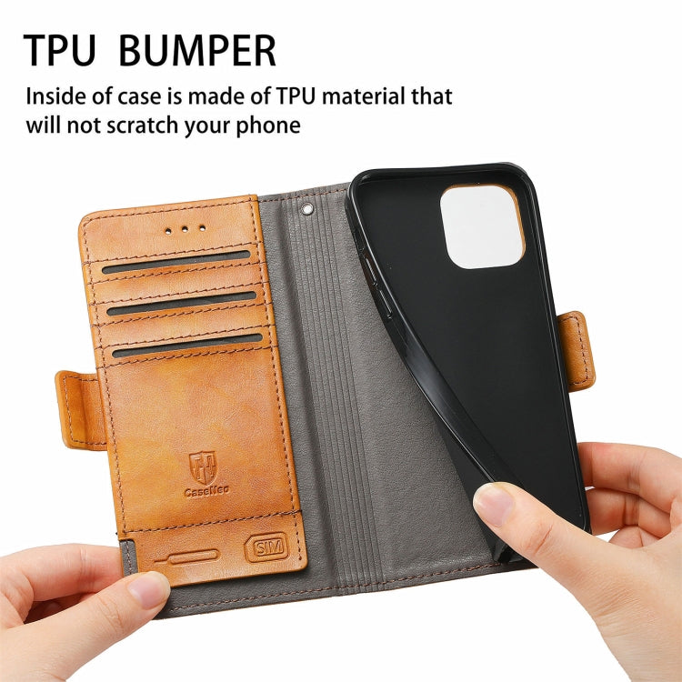 For Blackview A100 CaseNeo Business Splicing Dual Magnetic Buckle Horizontal Flip PU Leather Case with Holder & Card Slots & Wallet(Khaki) - More Brand by PMC TechLife | Online Shopping South Africa | PMC TechLife | Buy Now Pay Later Mobicred