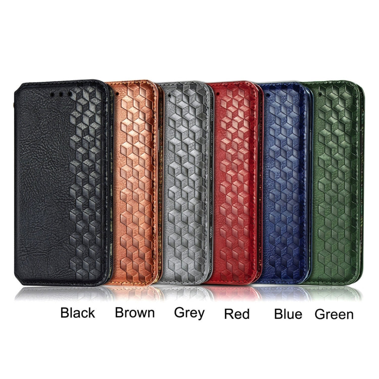 For Blackview A100 Cubic Grid Pressed Horizontal Flip Magnetic PU Leather Case with Holder & Card Slots & Wallet(Red) - More Brand by PMC TechLife | Online Shopping South Africa | PMC TechLife