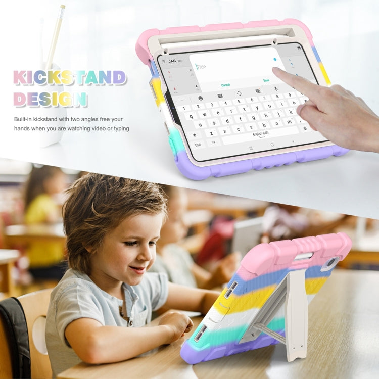 For iPad mini 6 3-Layer Protection Screen Frame + PC + Silicone Shockproof Combination Tablet Case with Holder(Colorful Pink) - iPad mini 6 Cases by PMC Jewellery | Online Shopping South Africa | PMC Jewellery | Buy Now Pay Later Mobicred