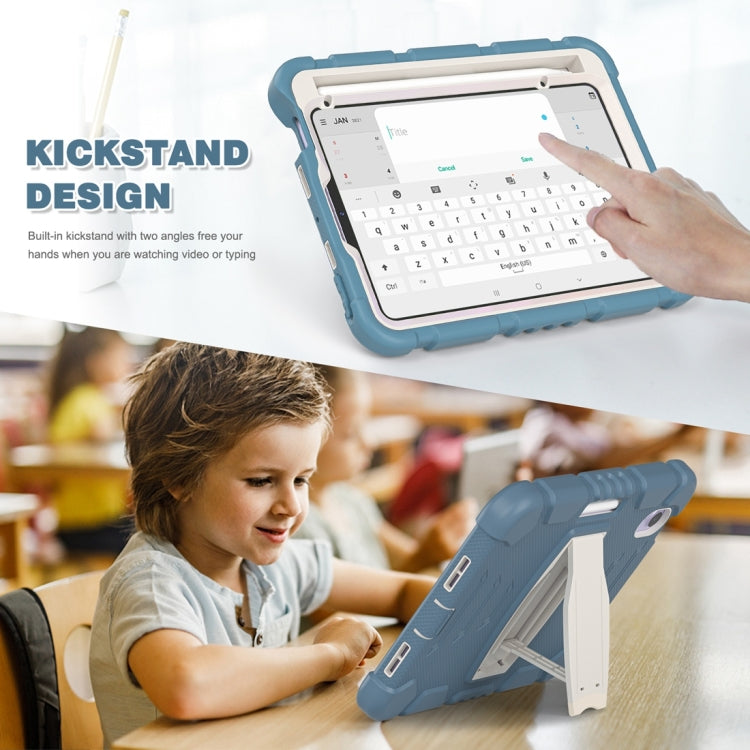 For iPad mini 6 3-Layer Protection Screen Frame + PC + Silicone Shockproof Combination Tablet Case with Holder(Cornflower Blue) - iPad mini 6 Cases by PMC Jewellery | Online Shopping South Africa | PMC Jewellery | Buy Now Pay Later Mobicred