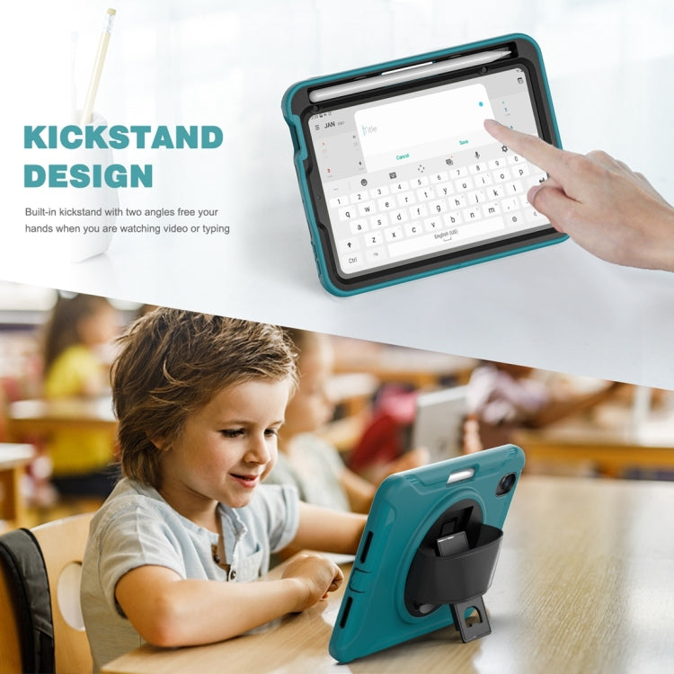 For iPad mini 6 360 Degree Rotation PC + TPU Protective Tablet Case with Holder & Hand-strap(Blue) - iPad mini 6 Cases by PMC Jewellery | Online Shopping South Africa | PMC Jewellery | Buy Now Pay Later Mobicred