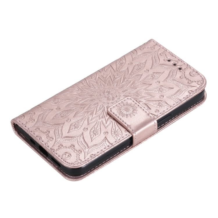 For vivo Y11s/Y12A/Y12s/Y20/Y20A/Y20s/Y20i/Y20G/Y20SG Pressed Printing Sunflower Pattern Horizontal Flip PU Leather Case with Holder & Card Slots & Wallet & Lanyard(Pink) - vivo Cases by PMC TechLife | Online Shopping South Africa | PMC TechLife