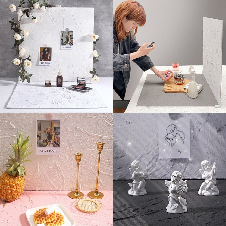 60 x 60cm Retro PVC Cement Texture Board Photography Backdrops Board(White) - Brick Wall by PMC TechLife | Online Shopping South Africa | PMC TechLife | Buy Now Pay Later Mobicred