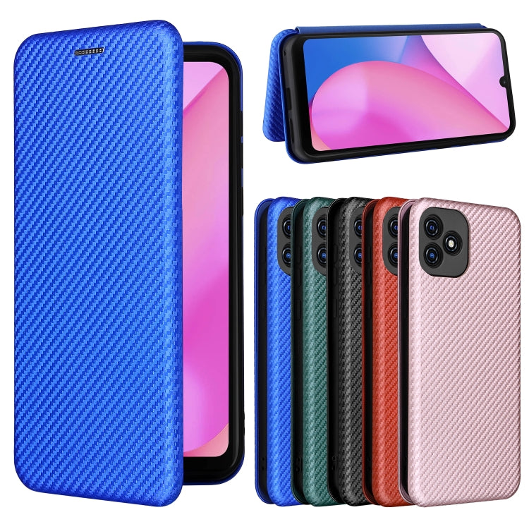 For Blackview Oscal C20 Carbon Fiber Texture Horizontal Flip Leather Phone Case with Card Slot(Blue) - More Brand by PMC TechLife | Online Shopping South Africa | PMC TechLife | Buy Now Pay Later Mobicred
