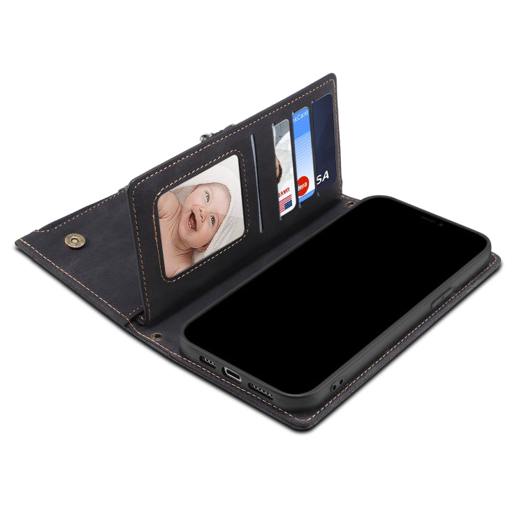 For Google Pixel 6 Retro Frosted Leather Phone Case with Holder & Card Slot & Wallet & Zipper Pocket & Lanyard(Black) - Google Cases by PMC TechLife | Online Shopping South Africa | PMC TechLife | Buy Now Pay Later Mobicred