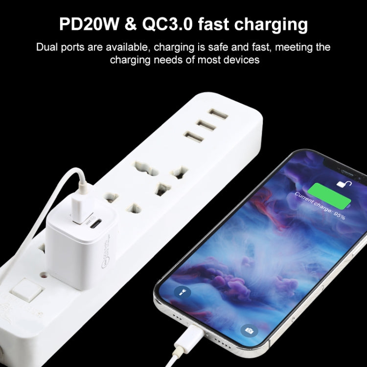 20WACB 20W QC3.0 + PD Quick Charger, Plug Specification:EU Plug(White) - free shipping - PMC Jewellery - Order now!