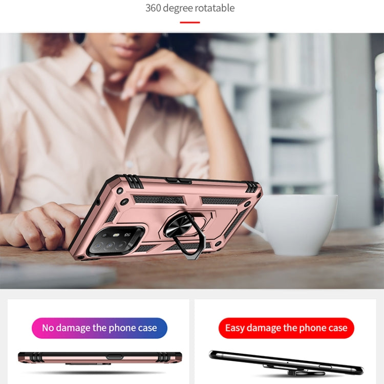 For OPPO Reno5 Z Shockproof TPU + PC Phone Protective Case with 360 Degree Rotating Holder(Rose Gold) - OPPO Cases by PMC TechLife | Online Shopping South Africa | PMC TechLife | Buy Now Pay Later Mobicred