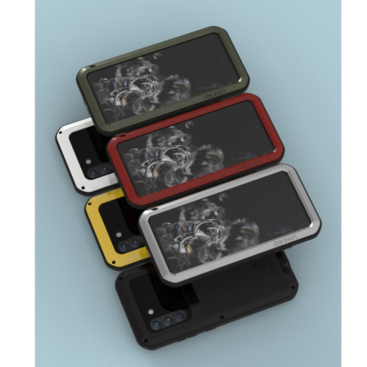 For Samsung Galaxy S21 FE LOVE MEI Metal Shockproof Waterproof Dustproof Protective Phone Case with Glass(White) - free shipping - PMC TechLife - Order now!