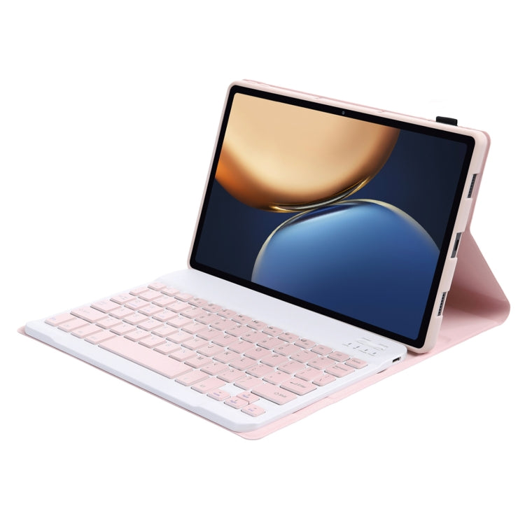AHV7 Lambskin Texture Ultra-thin Bluetooth Keyboard Leather Tablet Case For Honor Tablet V7 Pro(Pink) - Huawei Keyboard by PMC TechLife | Online Shopping South Africa | PMC TechLife