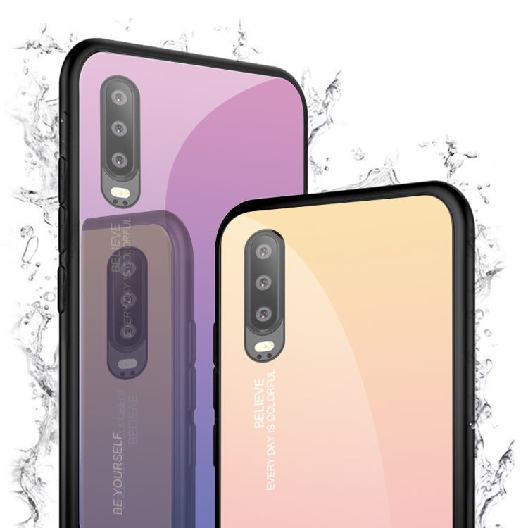 For Huawei P30 Gradient Color Glass Case(Blue) - free shipping - PMC TechLife - Order now!