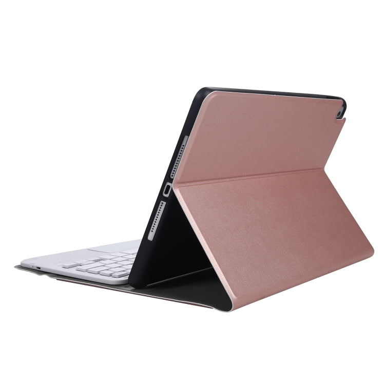A07B-A Lambskin Texture Square Keycap Bluetooth Keyboard Leather Case with Touch Control For iPad 9.7 2018 & 2017 / Pro 9.7 inch / Air 2(Rose Gold) - Universal by PMC TechLife | Online Shopping South Africa | PMC TechLife