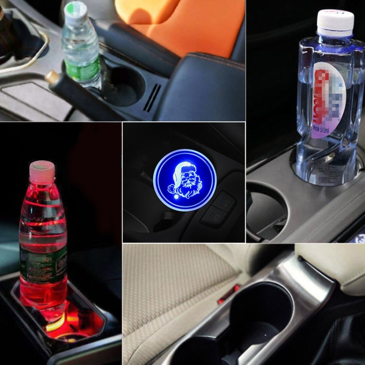 Car AcrylicColorful USB Charger Water Cup Groove LED Atmosphere Light(Santa Claus) - Car Drink Holders by PMC TechLife | Online Shopping South Africa | PMC TechLife | Buy Now Pay Later Mobicred