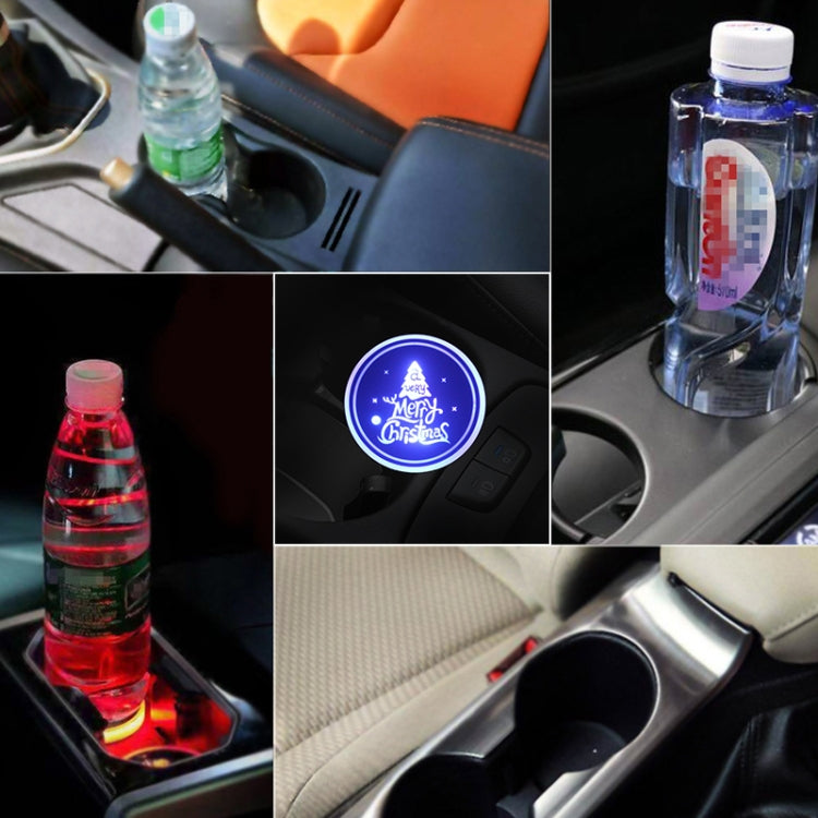 Car AcrylicColorful USB Charger Water Cup Groove LED Atmosphere Light(English Tree) - Car Drink Holders by PMC TechLife | Online Shopping South Africa | PMC TechLife | Buy Now Pay Later Mobicred