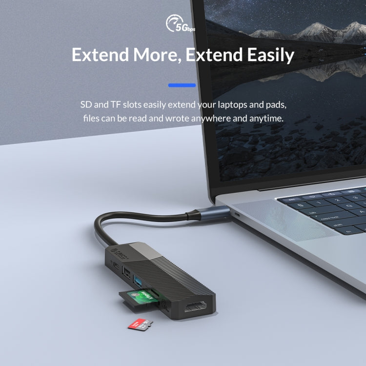 ORICO MDK-6P-GY-BP 6 In 1 Type-C / USB-C Multifunctional Docking Station(Grey) - free shipping - PMC Jewellery - Order now!