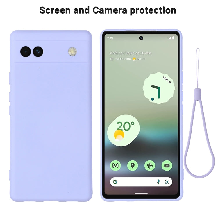For Google Pixel 6a Pure Color Liquid Silicone Phone Case(Purple) - Google Cases by PMC TechLife | Online Shopping South Africa | PMC TechLife | Buy Now Pay Later Mobicred