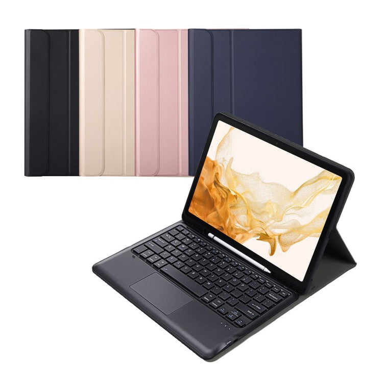 A800B-A Split Bluetooth Keyboard Leather Case with Holder & Pen Slot & Touchpad For Samsung Galaxy Tab S8+ X800(Gold) - Samsung Keyboard by PMC TechLife | Online Shopping South Africa | PMC TechLife