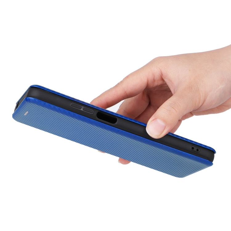 For Ulefone Note 12P Carbon Fiber Texture Horizontal Flip PU Phone Case(Blue) - Ulefone Cases by PMC Jewellery | Online Shopping South Africa | PMC Jewellery | Buy Now Pay Later Mobicred