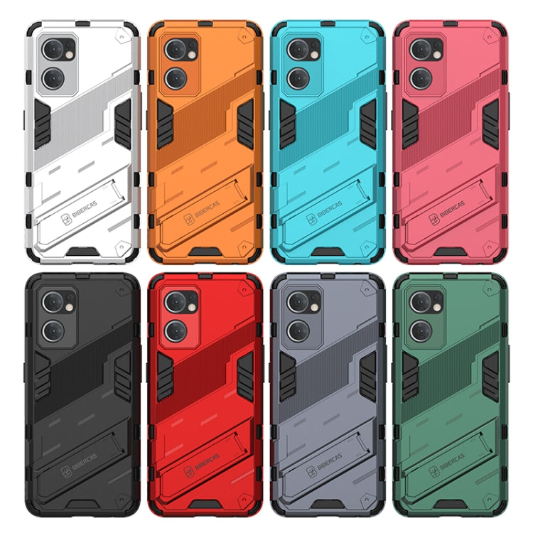 For OPPO Reno7 5G Global / Find X5 Lite Punk Armor 2 in 1 PC + TPU Shockproof Phone Case with Invisible Holder(Red) - OPPO Cases by PMC TechLife | Online Shopping South Africa | PMC TechLife | Buy Now Pay Later Mobicred