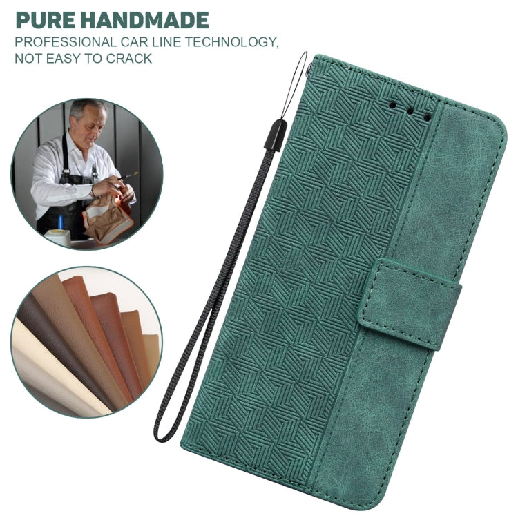 For Infinix Note 7 X690 Geometric Embossed Leather Phone Case(Green) - Infinix Cases by PMC TechLife | Online Shopping South Africa | PMC TechLife | Buy Now Pay Later Mobicred