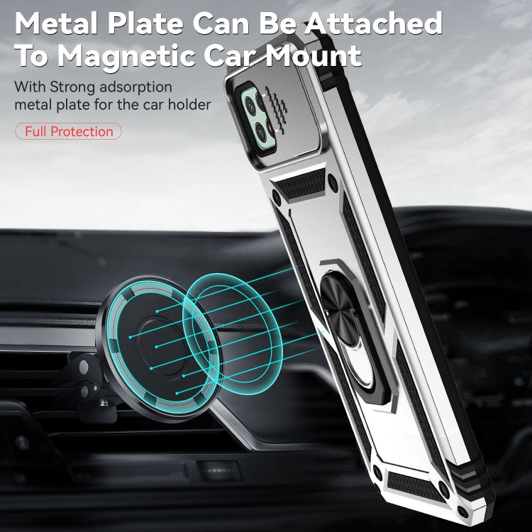 For Samsung Galaxy A22 5G Sliding Camshield Holder Phone Case(Silver) - Galaxy Phone Cases by PMC TechLife | Online Shopping South Africa | PMC TechLife