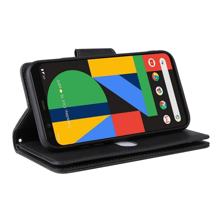 For Google Pixel 4 Rivet Buckle 9 Cards Three Fold Leather Phone Case(Black) - Google Cases by PMC TechLife | Online Shopping South Africa | PMC TechLife | Buy Now Pay Later Mobicred