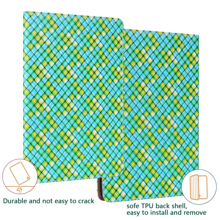 For Lenovo Tab M10 Plus 10.6 3rd Gen. Color Weave Leather Tablet Case with Holder(Green) - Lenovo by PMC TechLife | Online Shopping South Africa | PMC TechLife | Buy Now Pay Later Mobicred
