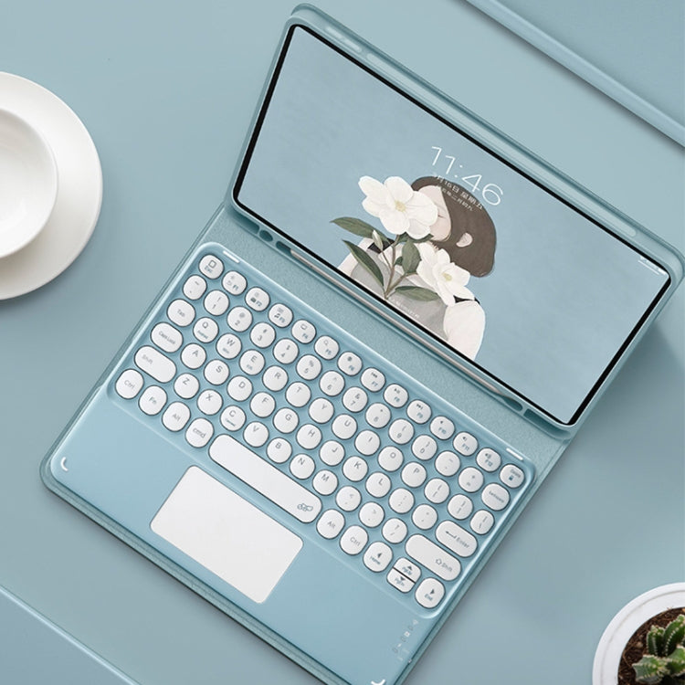 Round Cap Bluetooth Keyboard Leather Case with Pen Slot & Touchpad for Samsung Galaxy Tab S6 Lite(Pink+White Keyboard) - Samsung Keyboard by PMC TechLife | Online Shopping South Africa | PMC TechLife