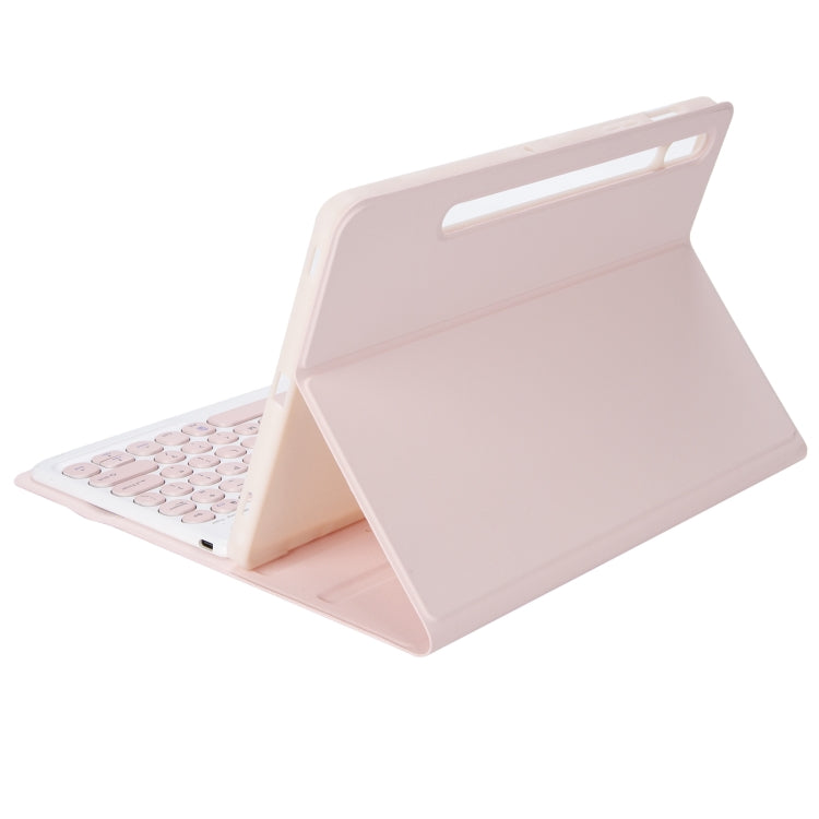YA610B Candy Color Skin Feel Texture Round Keycap Bluetooth Keyboard Leather Case For Samsung Galaxy Tab S6 Lite 10.4 inch SM-P610 / SM-P615(Pink) - Samsung Keyboard by PMC TechLife | Online Shopping South Africa | PMC TechLife
