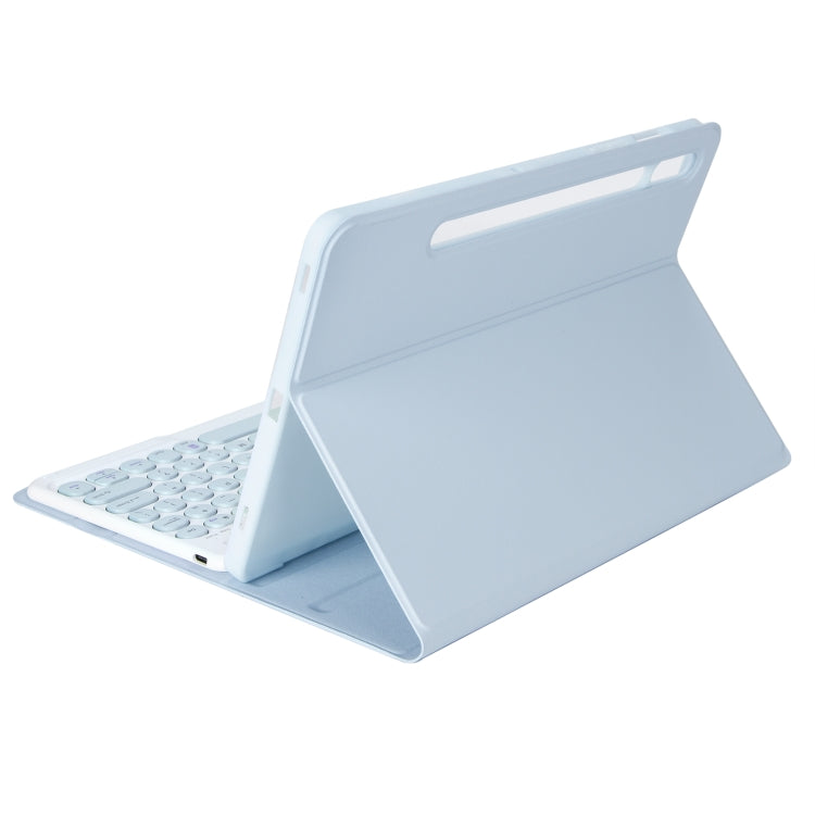 YA08B Candy Color Skin Feel Texture Round Keycap Bluetooth Keyboard Leather Case For Samsung Galaxy Tab A8 10.5 2021 SM-X200 / SM-X205(White Ice) - Samsung Keyboard by PMC TechLife | Online Shopping South Africa | PMC TechLife