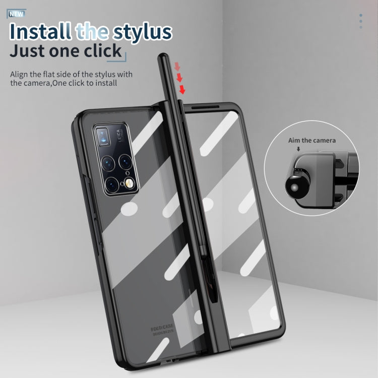 For Huawei Mate X2 Full Body Electroplating Hinge Phone Case with Stylus(Black) - Huawei Cases by PMC TechLife | Online Shopping South Africa | PMC TechLife | Buy Now Pay Later Mobicred