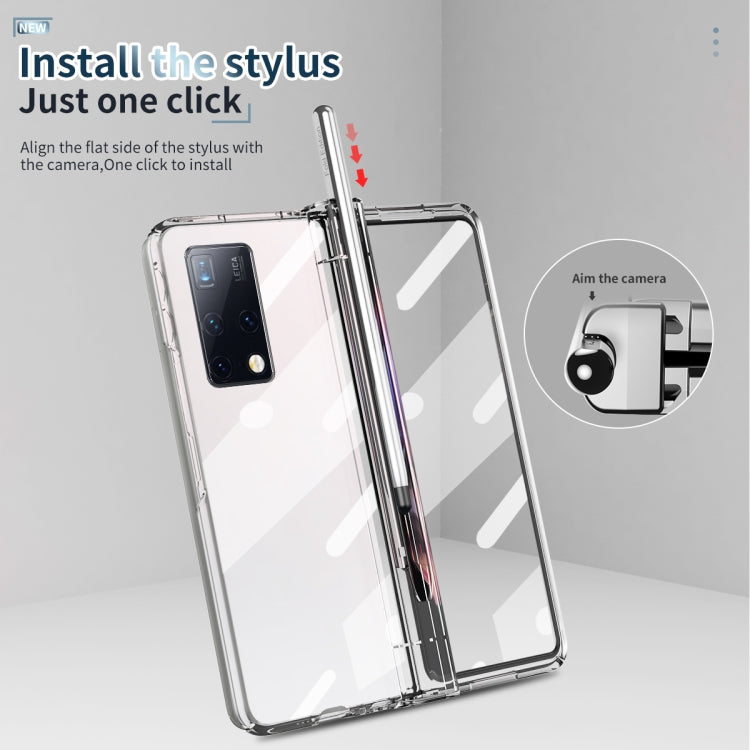 For Huawei Mate X2 Full Body Electroplating Hinge Phone Case with Stylus(Transparent) - Huawei Cases by PMC TechLife | Online Shopping South Africa | PMC TechLife | Buy Now Pay Later Mobicred