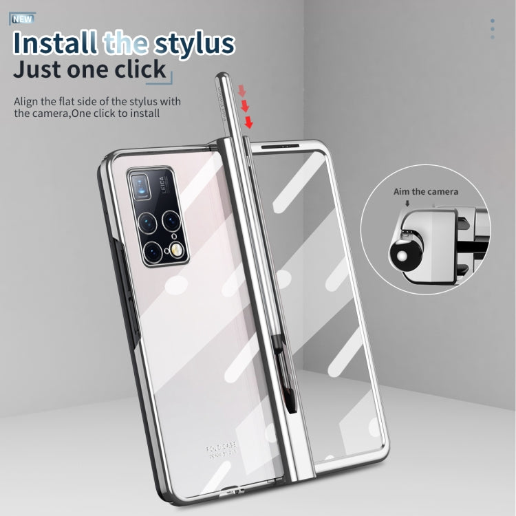 For Huawei Mate X2 Full Body Electroplating Hinge Phone Case with Stylus(Silver) - Huawei Cases by PMC TechLife | Online Shopping South Africa | PMC TechLife | Buy Now Pay Later Mobicred