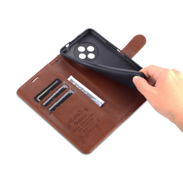For U-Magic Enjoy 50 Plus AZNS Sheepskin Texture Flip Leather Phone Case(Brown) - free shipping - PMC Jewellery - Order now!