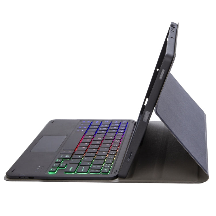 A07B-AS Lambskin Pen Slot Touch Pad Backlight Bluetooth Keyboard Leather Tablet Case For iPad 9.7 2018&2017 / Pro 9.7 / Air 2(Blue) - For iPad Pro by PMC TechLife | Online Shopping South Africa | PMC TechLife