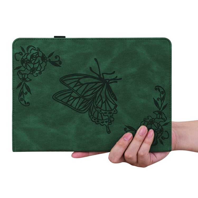 For Lenovo Tab M10 10.1 3rd Gen Butterfly Flower Embossed Leather Tablet Case(Green) - Lenovo by PMC TechLife | Online Shopping South Africa | PMC TechLife | Buy Now Pay Later Mobicred