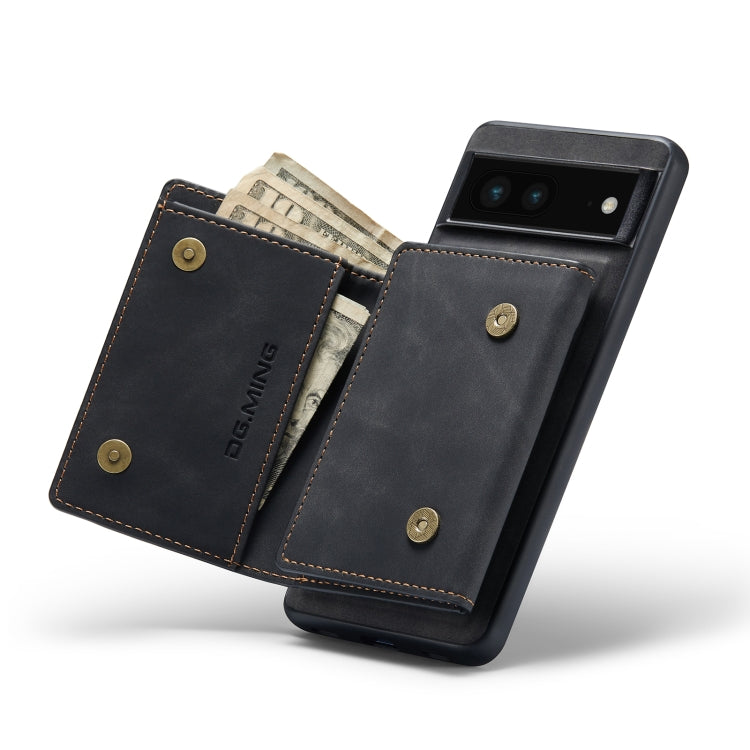 For Google Pixel 6A DG.MING M1 Series 3-Fold Multi Card Wallet + Magnetic Phone Case(Black) - Google Cases by DG.MING | Online Shopping South Africa | PMC TechLife | Buy Now Pay Later Mobicred