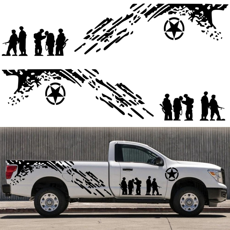 2 PCS/Set D-123 Soldiers Pattern Car Modified Decorative Sticker(Black) - Decorative Sticker by PMC TechLife | Online Shopping South Africa | PMC TechLife | Buy Now Pay Later Mobicred