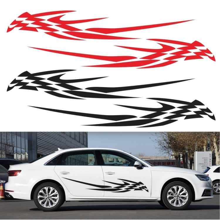 2 PCS/Set D-468 Checkered Totem Pattern Car Modified Decorative Sticker(Black) - Decorative Sticker by PMC Jewellery | Online Shopping South Africa | PMC Jewellery | Buy Now Pay Later Mobicred