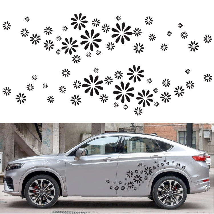 2 PCS/Set D-483 Flower Pattern Car Modified Decorative Sticker(Black) - free shipping - PMC TechLife - Order now!