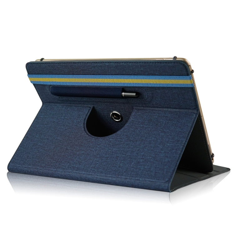 For 10 inch Cloth Texture 360 Rotation Horizontal Flip Universal Tablet PC Leather Case with Pen Slot(Blue) - 10 - 11 inch by PMC TechLife | Online Shopping South Africa | PMC TechLife | Buy Now Pay Later Mobicred